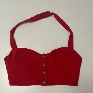 Urban Outfitters Red Crop Top Bustier Small